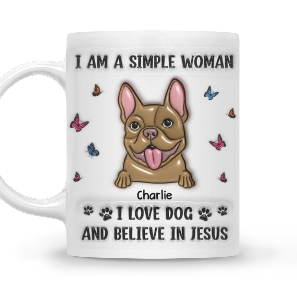 Custom Christmas Birthday Gifts For Dog Lovers • Simple Woman And Dogs - Personalized 3D Inflated Effect Mug