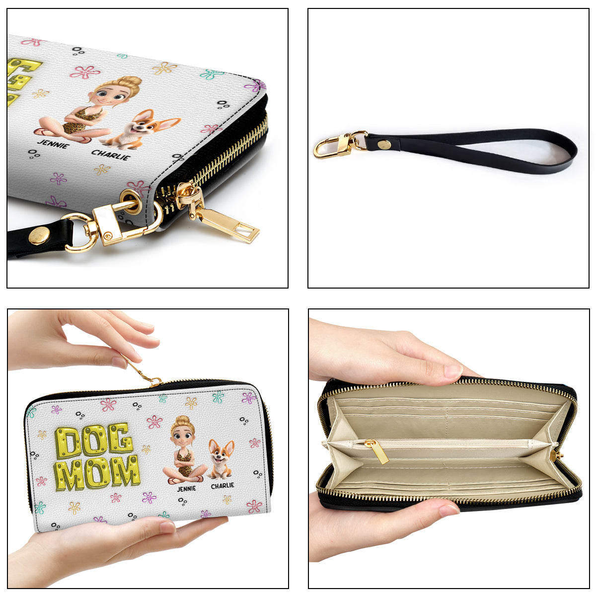 Sponge Dog Mom Version 2 - Personalized Leather Wallet