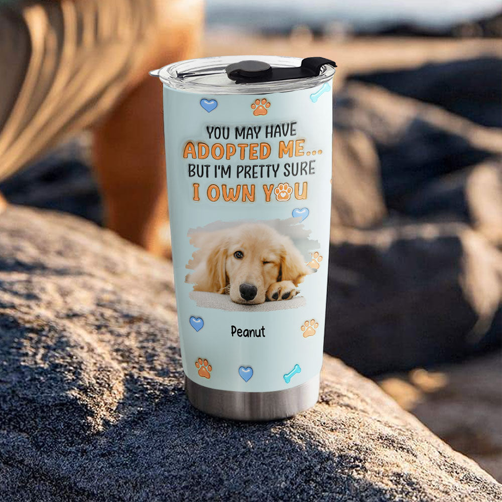 Custom Mother's day Birthday Gifts For Pet Mom, Pet Lovers • Adopted Me Photo - Personalized 3D Inflated Effect Tumbler