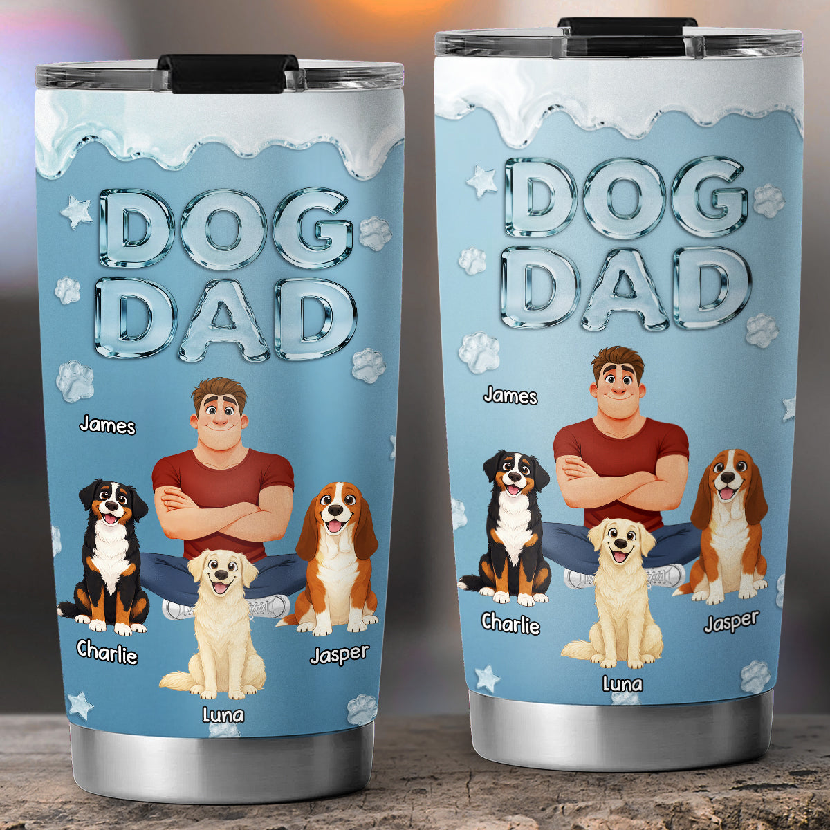 Custom Christmas Birthday Gifts For Dog Dad, Dog Lovers • Cool Dog Dad - Personalized Tumbler