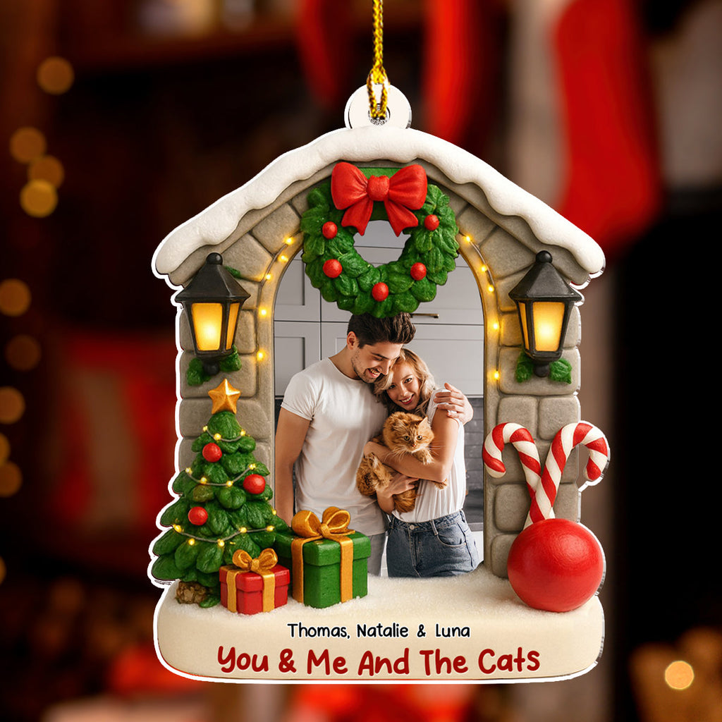 Custom Christmas Decor Home Birthday Gifts For Cat Lovers • Bond Of Cat Love Photo - Personalized 3D Effect Acrylic Ornament