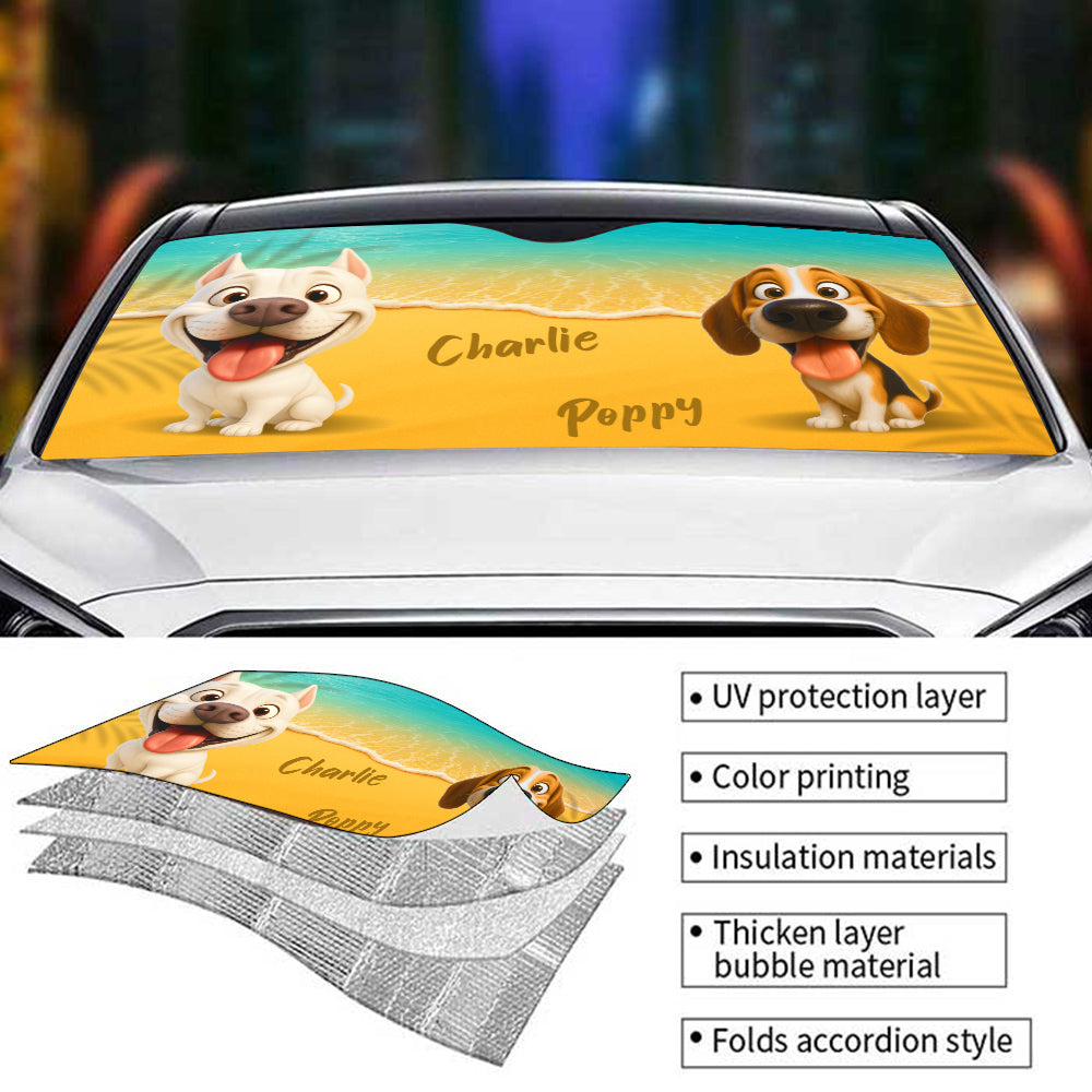 Take Us To The Beach - Personalized Car Sunshade