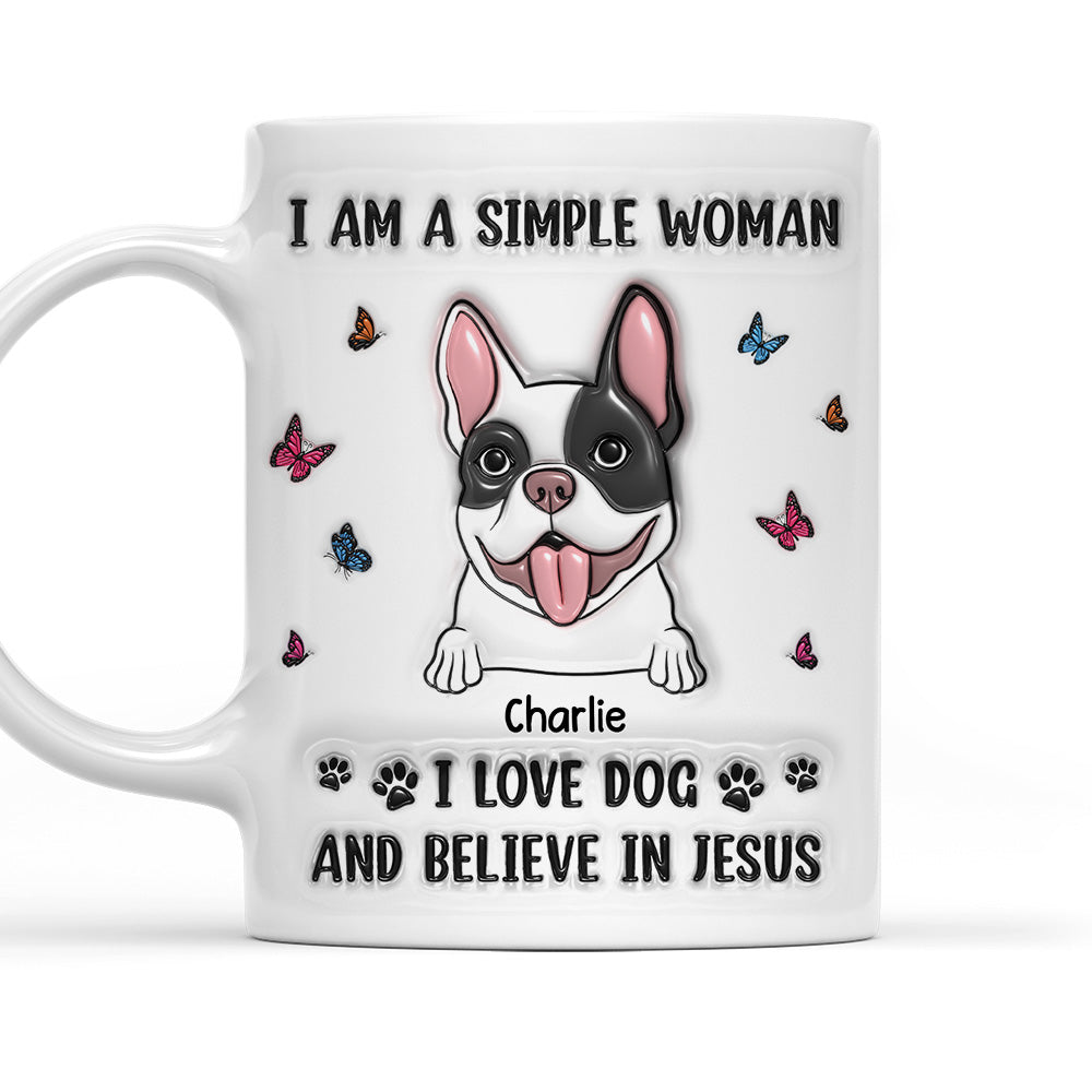 Custom Christmas Birthday Gifts For Dog Lovers • Simple Woman And Dogs - Personalized 3D Inflated Effect Mug