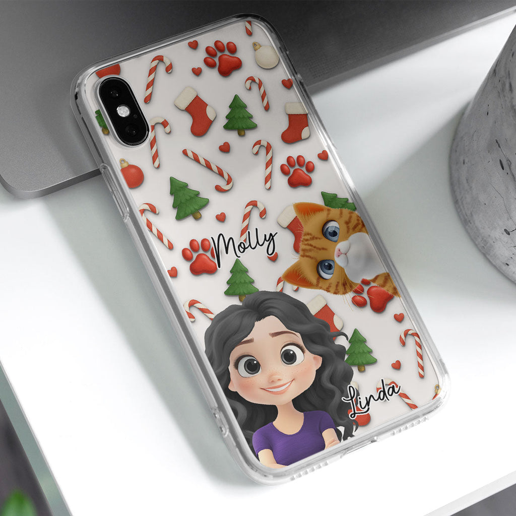 Cat And Human Cartoon Ver 2 - Personalized Phone Case