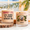 Custom Photo Christmas Birthday Gifts For Dog Mom, Dog Lovers • What A Dog Baby Photo - Personalized Glass Mug