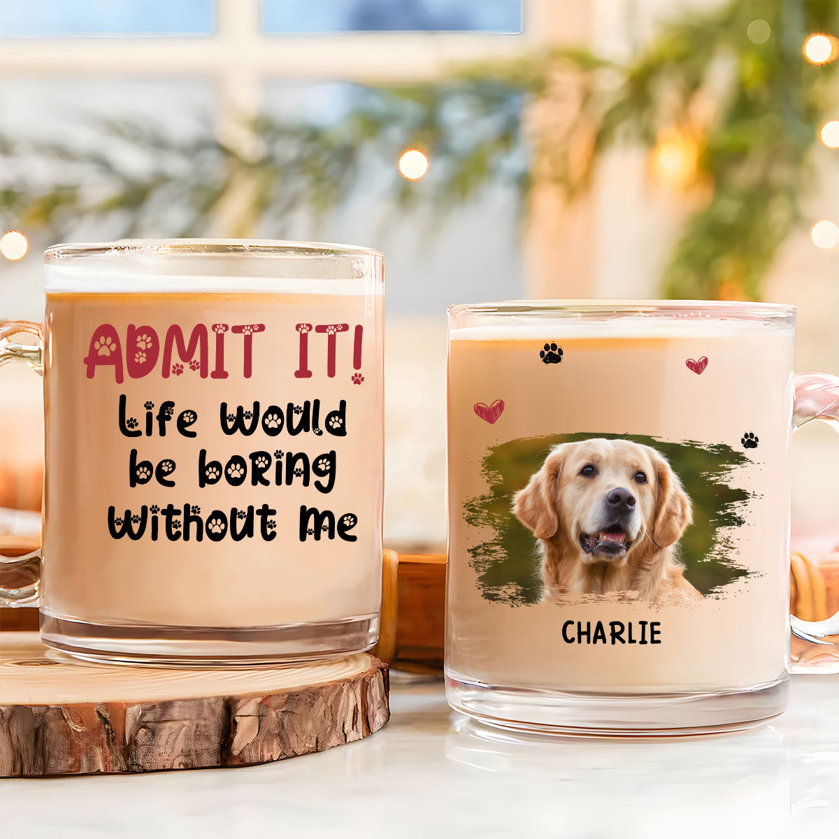 Custom Photo Christmas Birthday Gifts For Dog Mom, Dog Lovers • What A Dog Baby Photo - Personalized Glass Mug