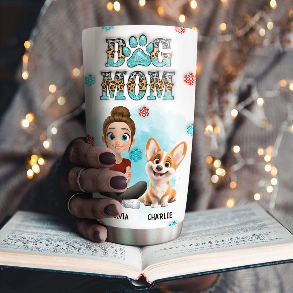 Custom Christmas Birthday Gifts For Dog Mom, Dog Lovers • Under The Winter Sky - Personalized 3D Effect Tumbler