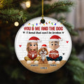 Custom Christmas Decor Home Birthday Gifts For Dog Lovers • You Me And The Dog Snow Ver - Personalized Ceramic Ornament