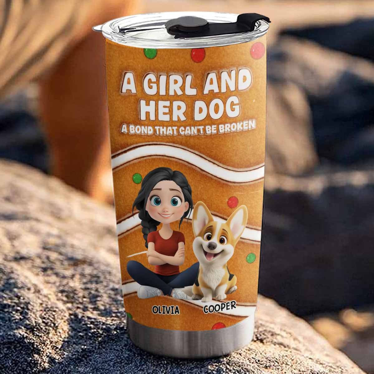 Custom Christmas Birthday Gifts For Dog Mom, Dog Lovers • Me And My Baby Dog - Personalized 3D Inflated Effect Tumbler