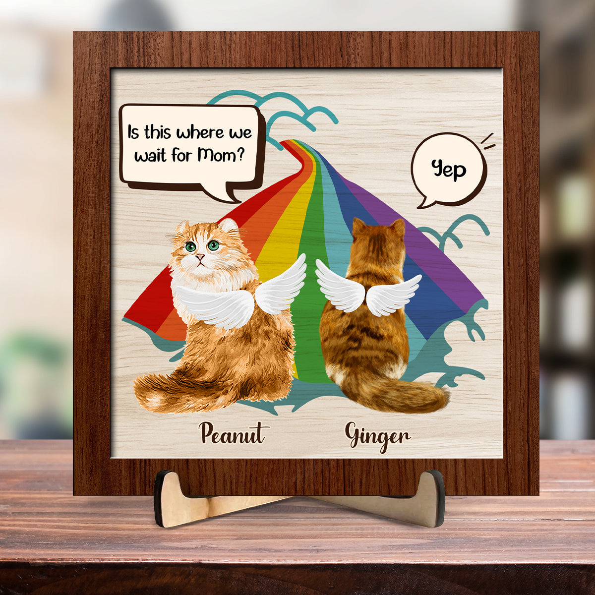 We Wait Here For You Mom - Personalized Wooden Plaque