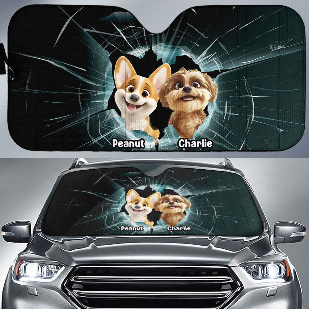 Custom Christmas Birthday Gifts Car Accessories for Dog Parents • Dog And Car - Personalized Car Sunshade