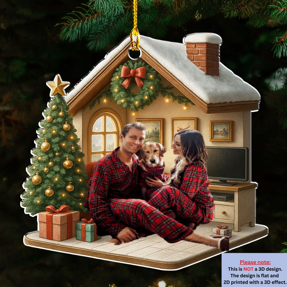 Custom Christmas Decor Home Birthday Gifts For Dog Lovers • Under One Roof Photo - Personalized 3D Effect Acrylic Ornament