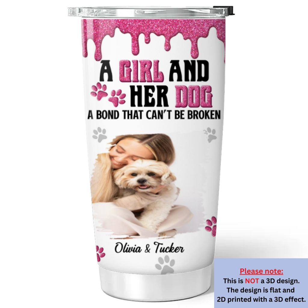 Custom Photo Christmas Birthday Gifts For Dog Mom, Dog Lovers • Sparkle And Cheer Photo - Personalized 3D Effect Tumbler