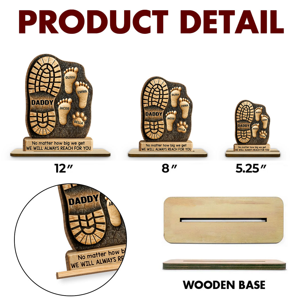 Your Footsteps Led Our Way - Personalized 2-Layer Wood Plaque With Flat Base