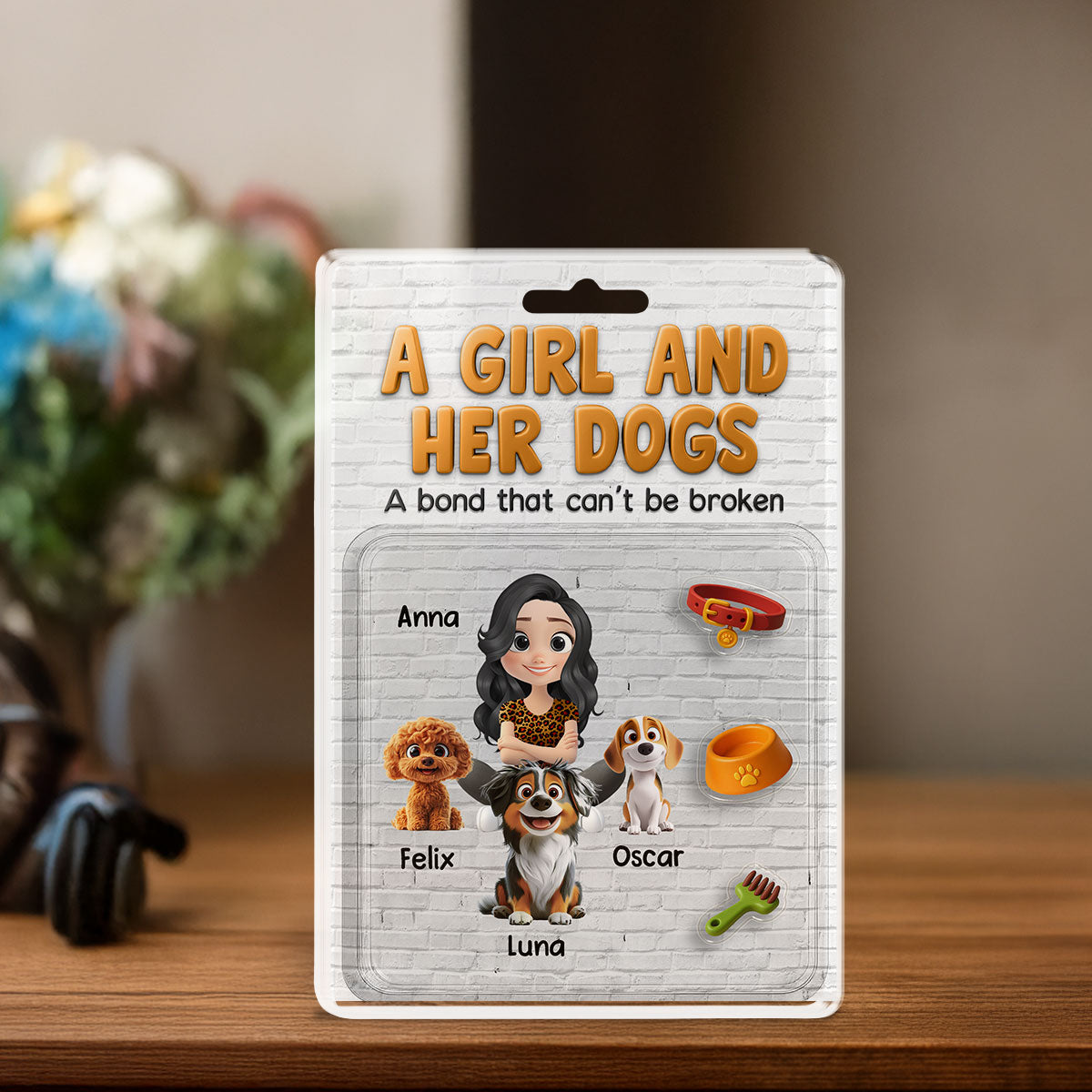 A Girl And Her Dog - Personalized Acrylic Plaque