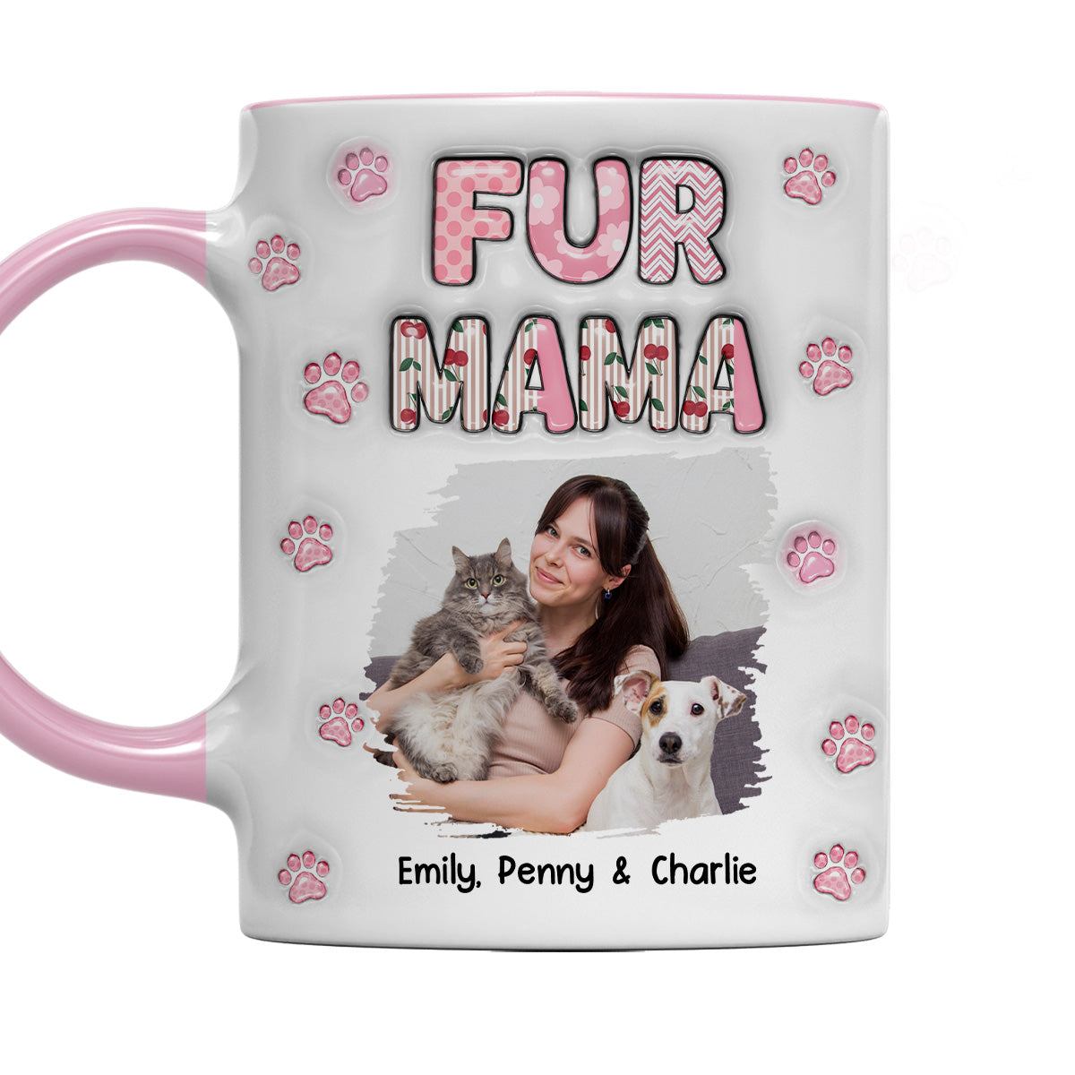 Custom Photo Christmas Birthday Gifts For Pet Mom, Pet Lovers • Cherry On Top Of Us Photo - Personalized 3D Inflated Effect Accent Mug