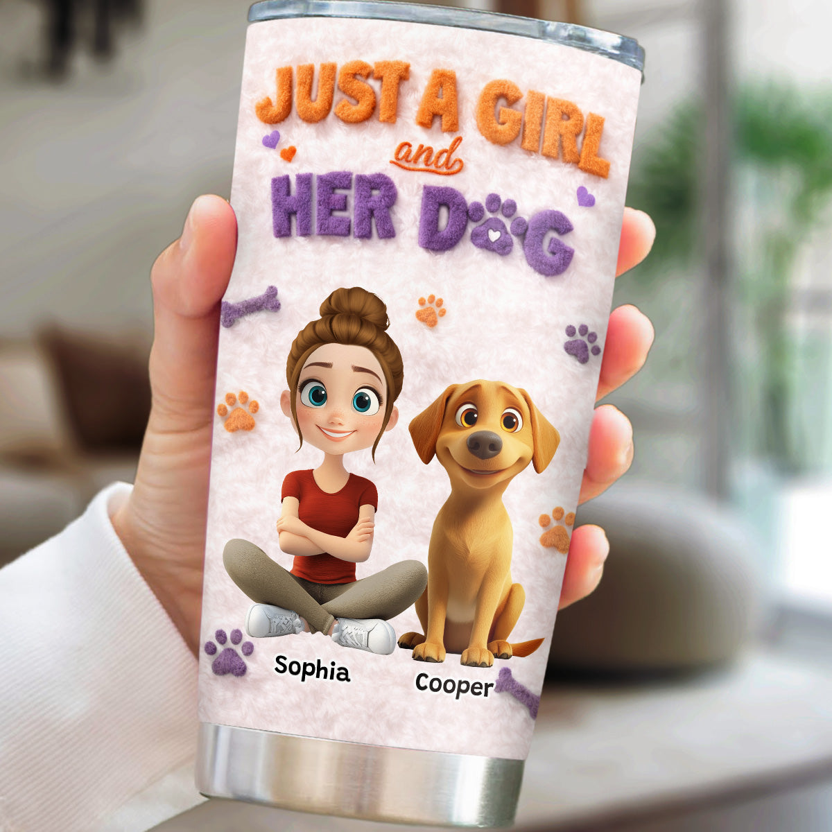 Custom Christmas Birthday Gifts For Dog Mom, Dog Lovers • Me And The Dog - Personalized 3D Effect Tumbler