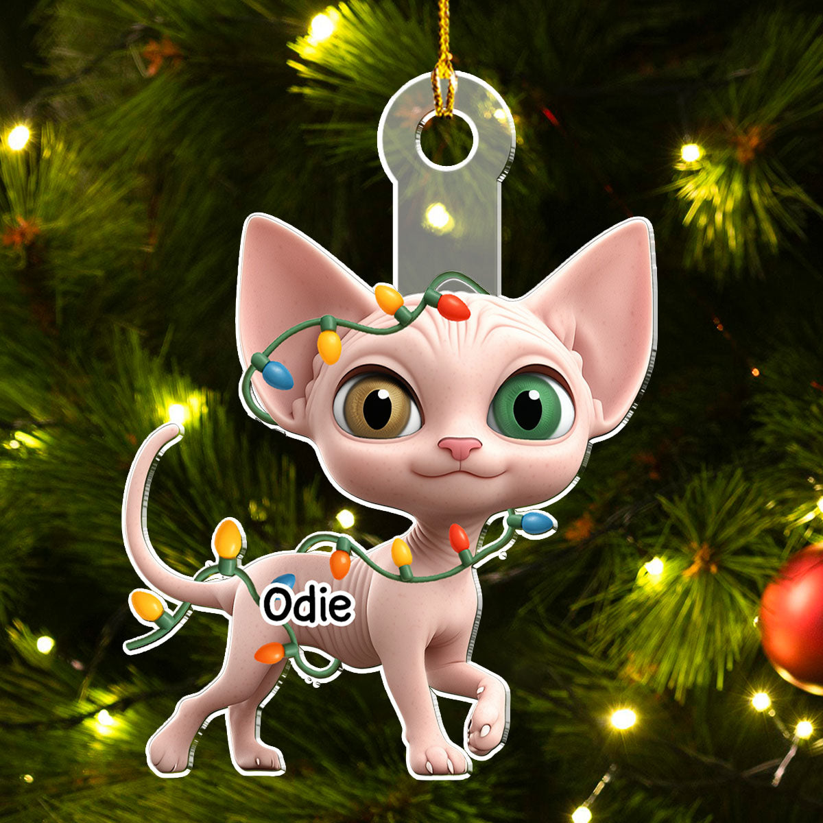 Custom Christmas Decor Home Birthday Gifts For Cat Lovers • Walking Cat - Personalized Acrylic Ornament