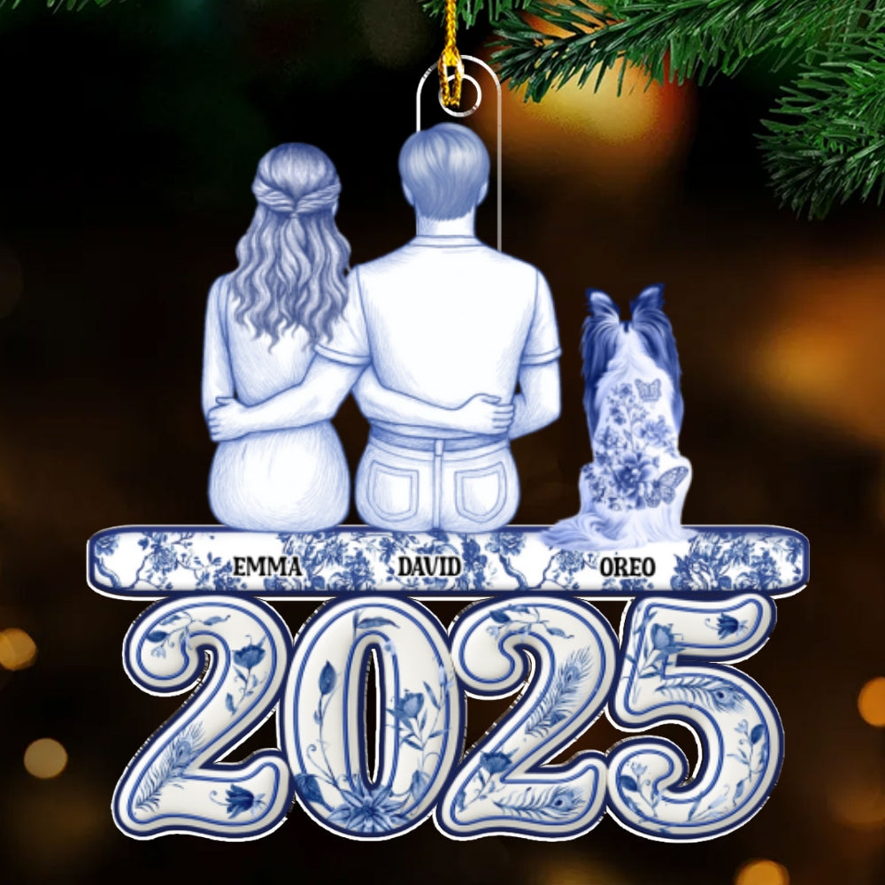 Custom Christmas Decor Home Birthday Gifts For Dog Lovers • Together Blue - Personalized Acrylic Ornament