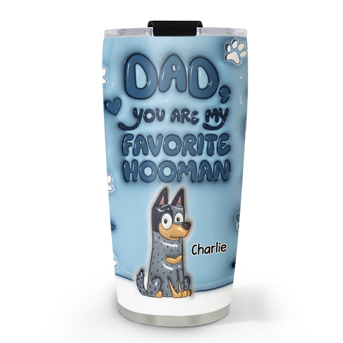 Custom Mother's day Birthday Gifts For Pet Mom, Pet Lovers • Thanks For Being Dog Favorite Human - Personalized 3D Inflated Effect Tumbler