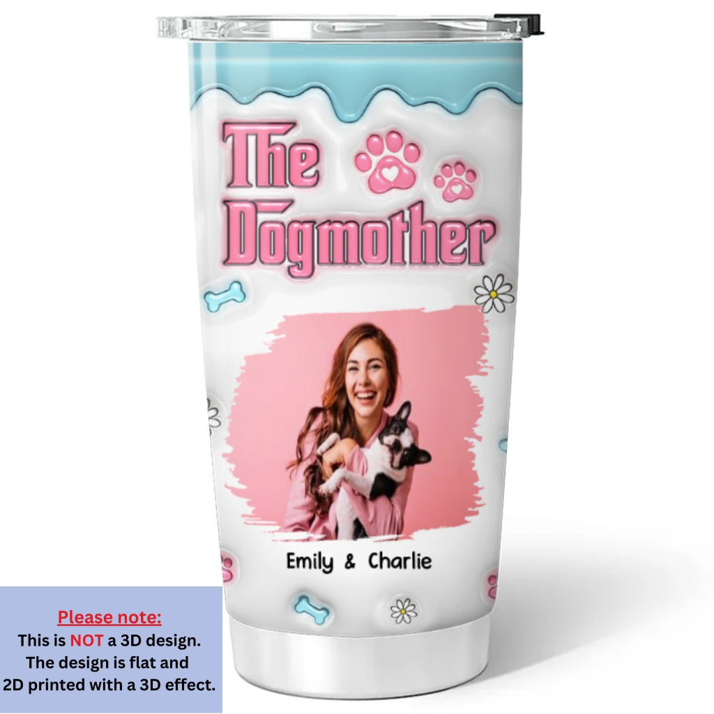 Custom Christmas Birthday Gifts For Dog Mom, Dog Lovers • Lovely Dog Mother Chibi - Personalized 3D Inflated Effect Tumbler