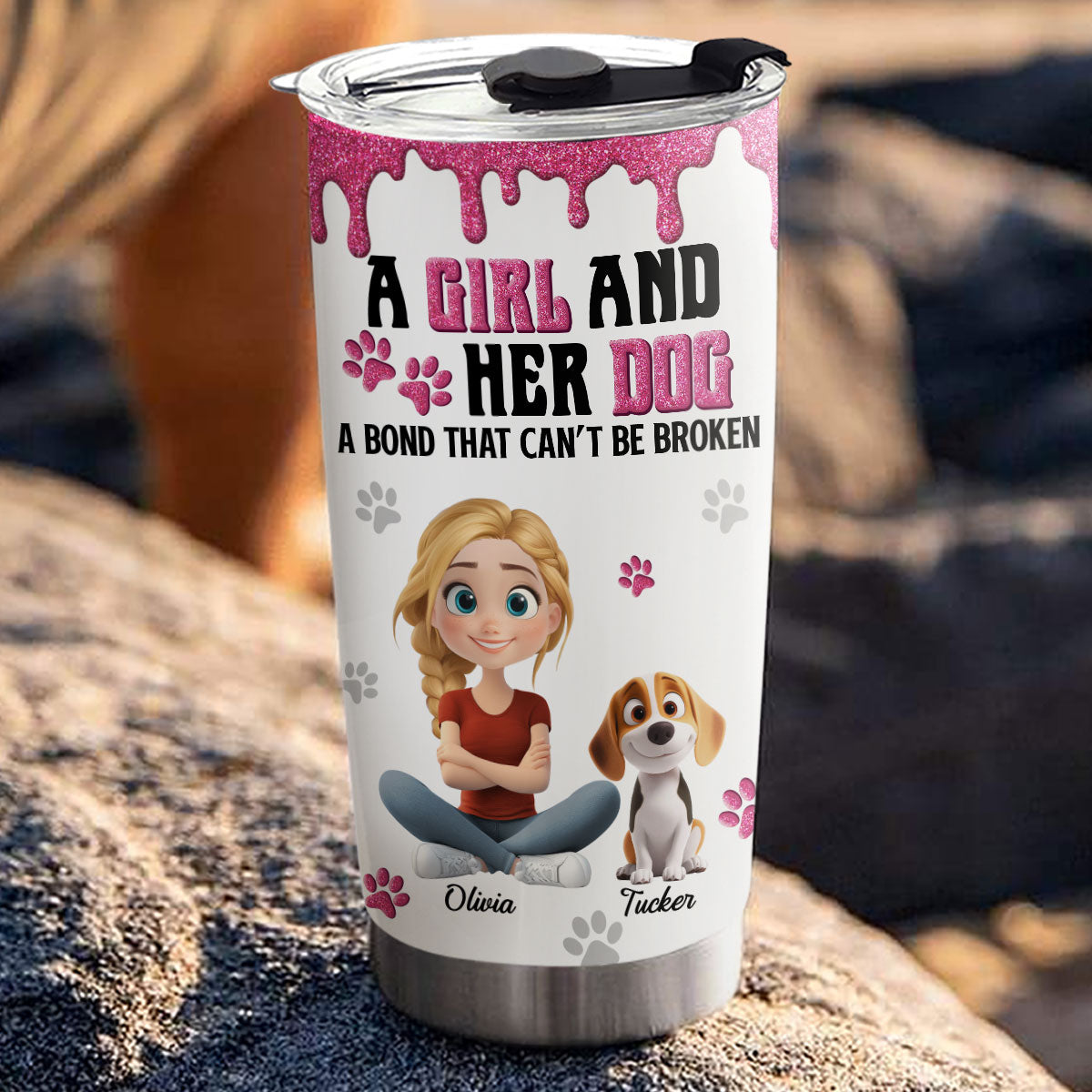 Custom Christmas Birthday Gifts For Dog Mom, Dog Lovers • Sparkle And Cheer - Personalized 3D Effect Tumbler