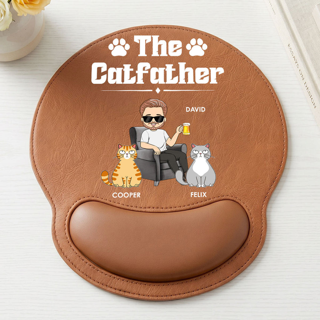 The Catfather - Personalized Leather Mouse Pad