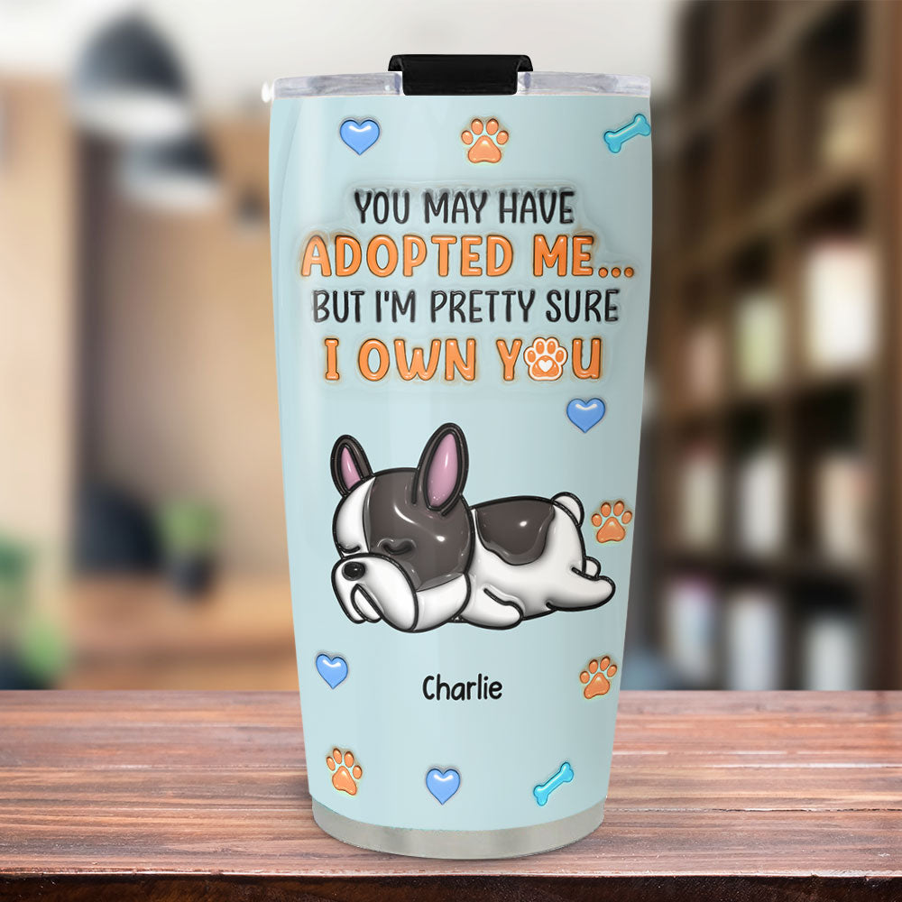 Custom Mother's day Birthday Gifts For Pet Mom, Pet Lovers • Adopted Me - Personalized 3D Inflated Effect Tumbler