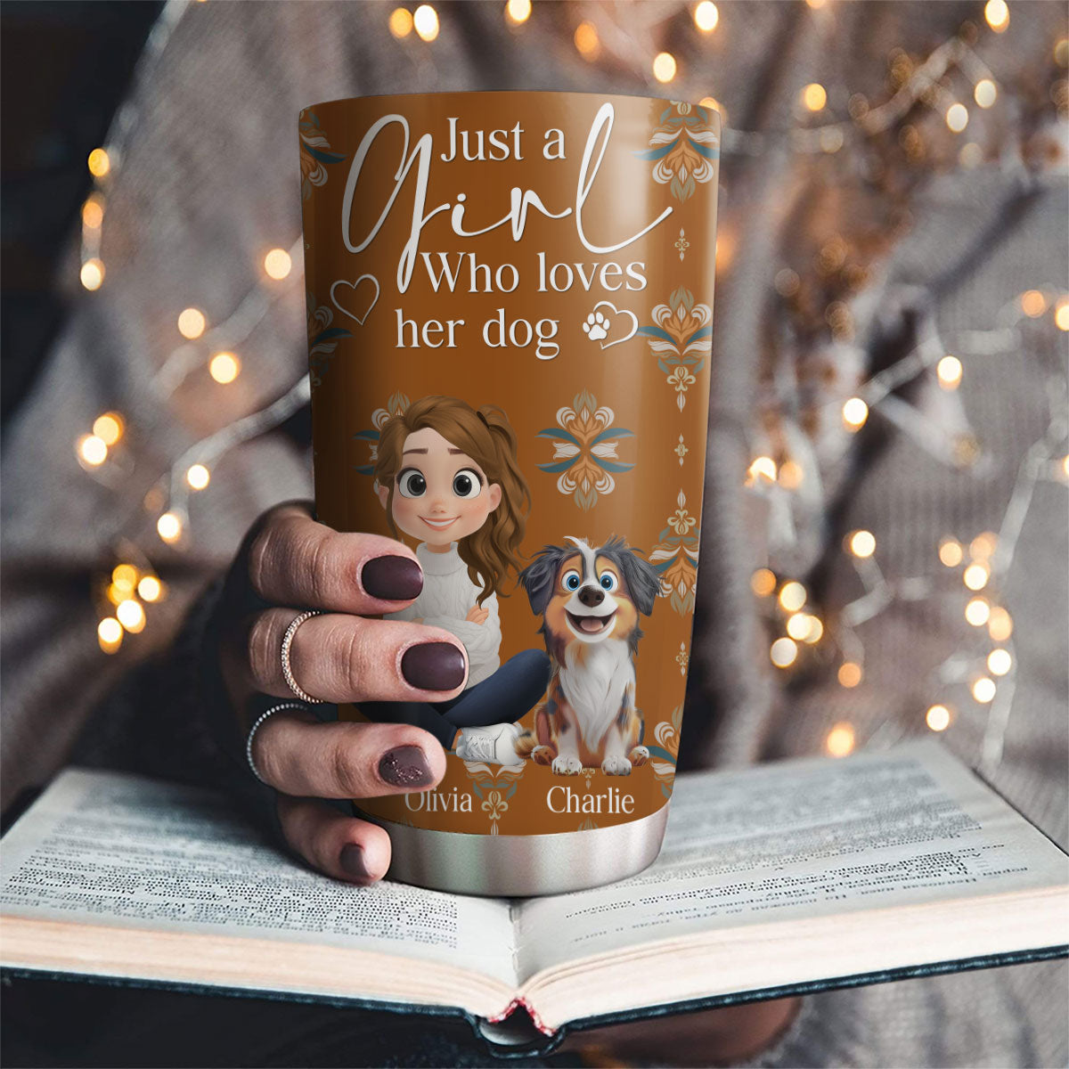 Custom Christmas Birthday Gifts For Dog Mom, Dog Lovers • Stay Here With Dogs - Personalized Tumbler