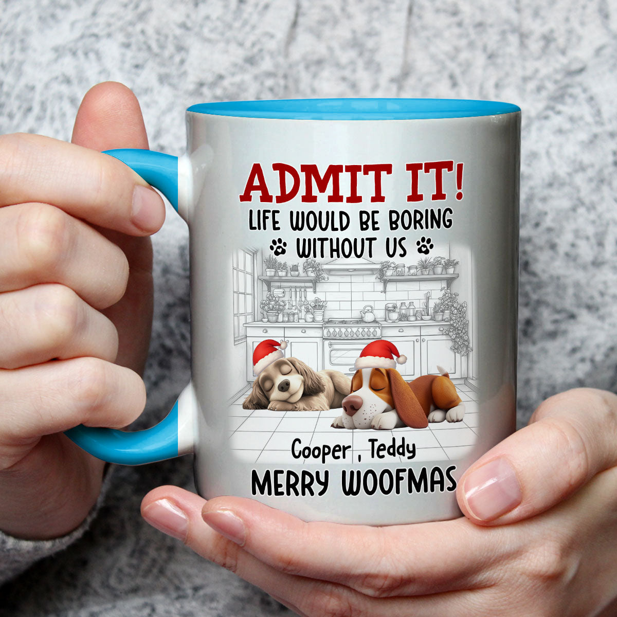 Custom Christmas Birthday Gifts For Dog Lovers • Would Be Boring Christmas - Personalized Accent Mug