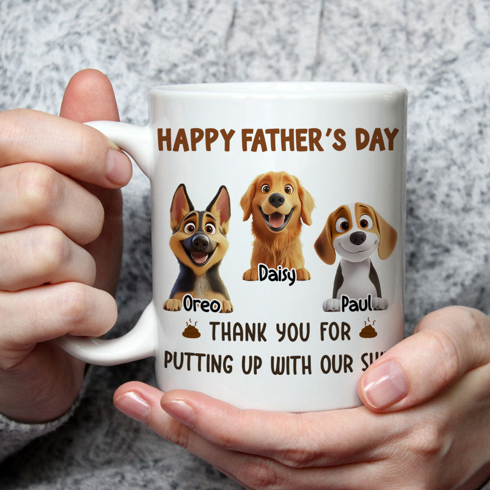 Custom Father's day Birthday Gifts For Cat Dad, Cat Lovers • Putting Up With My Shit Daddy - Personalized Coffee Mug