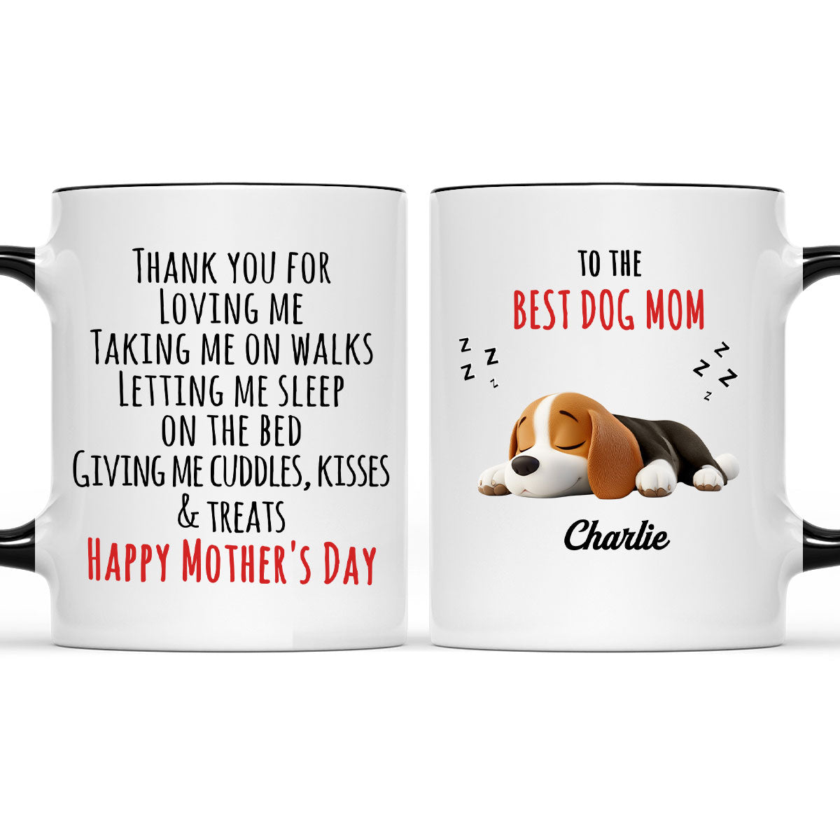 Custom Mother's Father's day Birthday Gifts For Dog Lovers • Kisses And Treats - Personalized Accent Mug