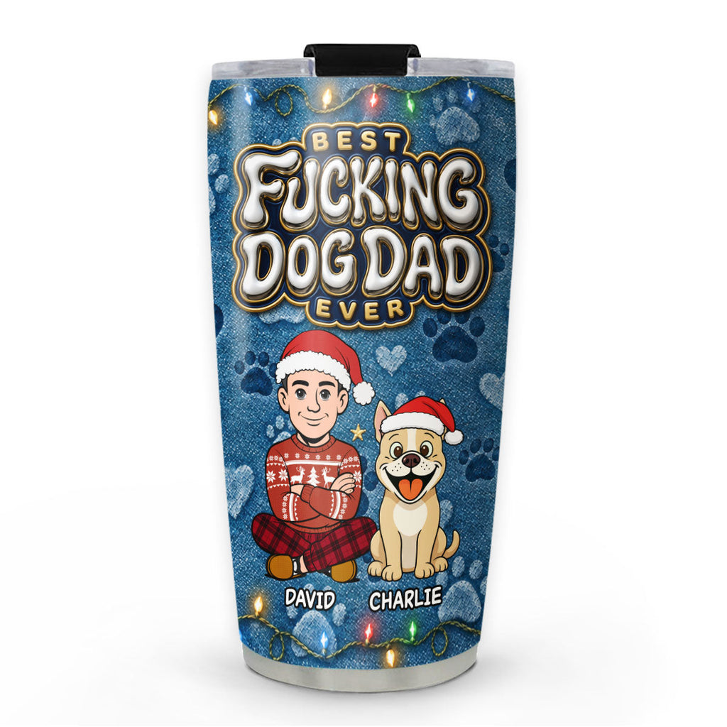 Custom Christmas Birthday Gifts For Dog Dad, Dog Lovers • An Unbreakable Bond - Personalized 3D Effect Tumbler