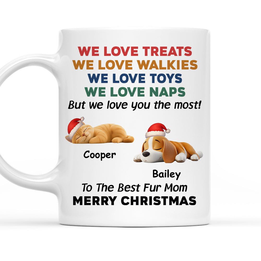 Custom Christmas Birthday Gifts For Dog Lovers • We Love You Snow Ver - Personalized Coffee Mug