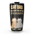 Custom Father's day Birthday Gifts For Cat Dad, Cat Lovers • The Snack Dealer Cat Dad - Personalized Tumbler