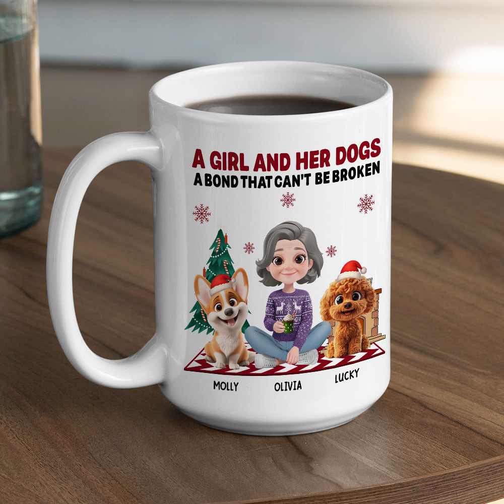 Custom Christmas Birthday Gifts For Dog Mom, Dog Lovers • A Girl And Her Dog Christmas - Personalized Coffee Mug