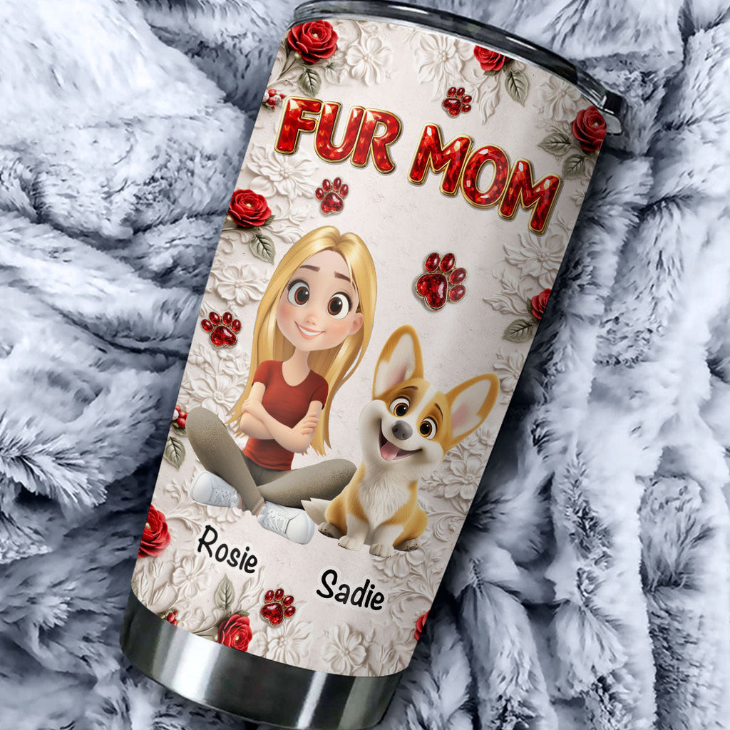 Custom Christmas Birthday Gifts For Cat Lovers • Floral Pet Mom - Personalized 3D Effect Tumbler