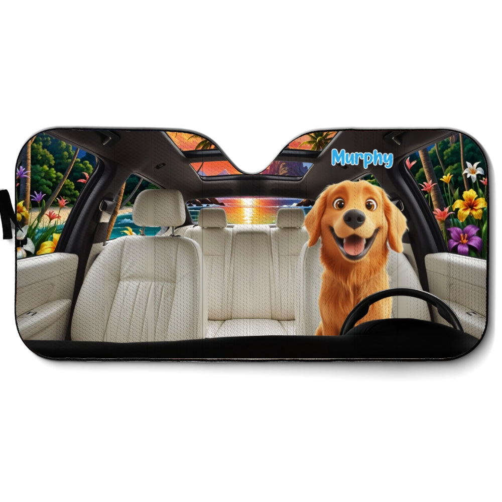 Custom Christmas Birthday Gifts Car Accessories for Dog Parents • Let Us Hang Out - Personalized Car Sunshade