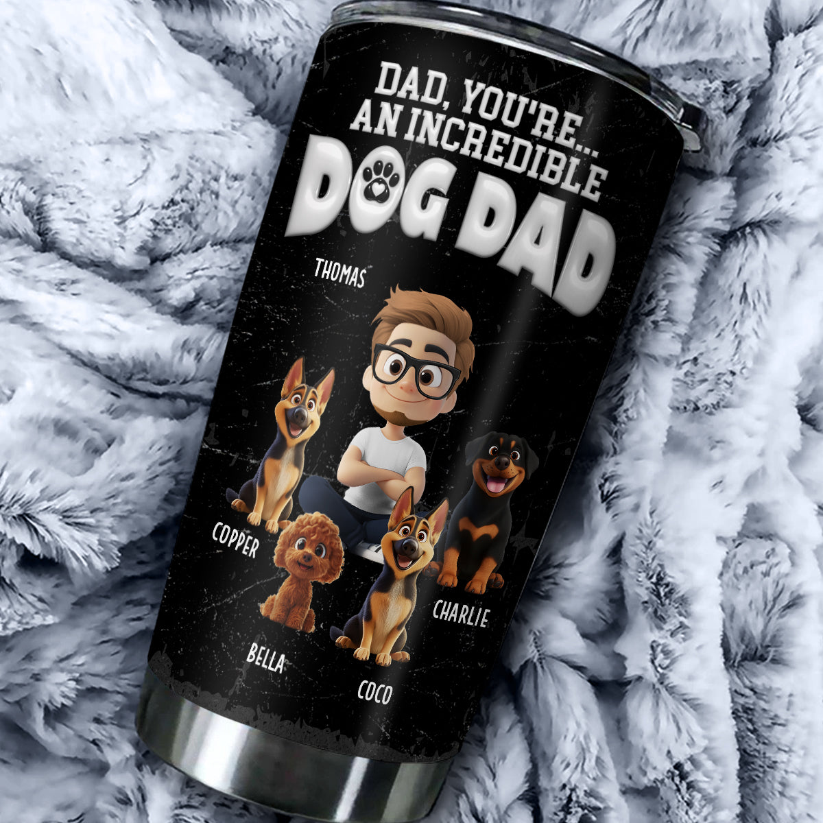 Custom Father's day Birthday Gifts For Dog Dad, Dog Lovers • You Are An Awesome Dog Dad Ver 2 - Personalized Tumbler