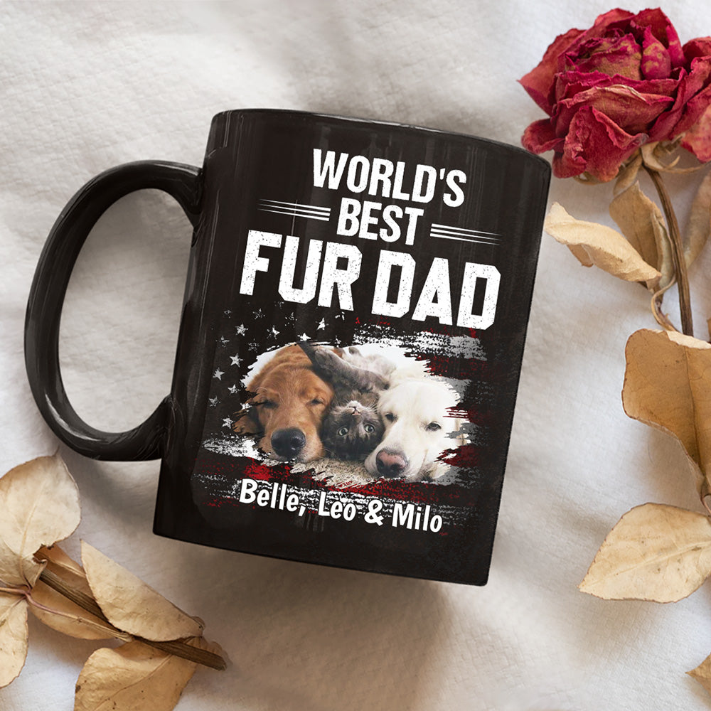 Custom Photo Father's day Birthday Gifts For Pet Dad, Pet Lovers • World Best Pet Dad Photo - Personalized Coffee Mug
