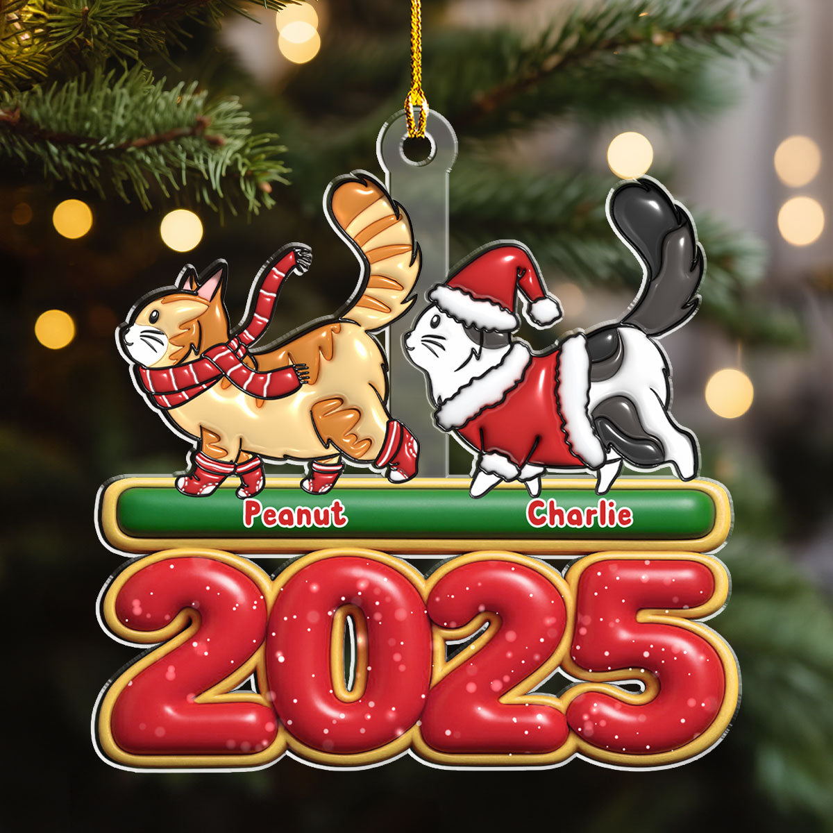 Custom Christmas Decor Home Birthday Gifts For Cat Lovers • Cat Walks - Personalized Acrylic Ornament