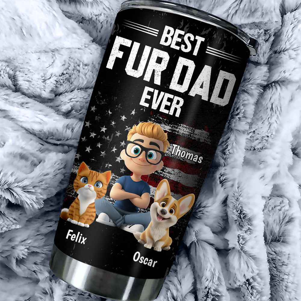 Custom Father's day Birthday Gifts For Pet Dad, Pet Lovers • American Pet Dad - Personalized Tumbler