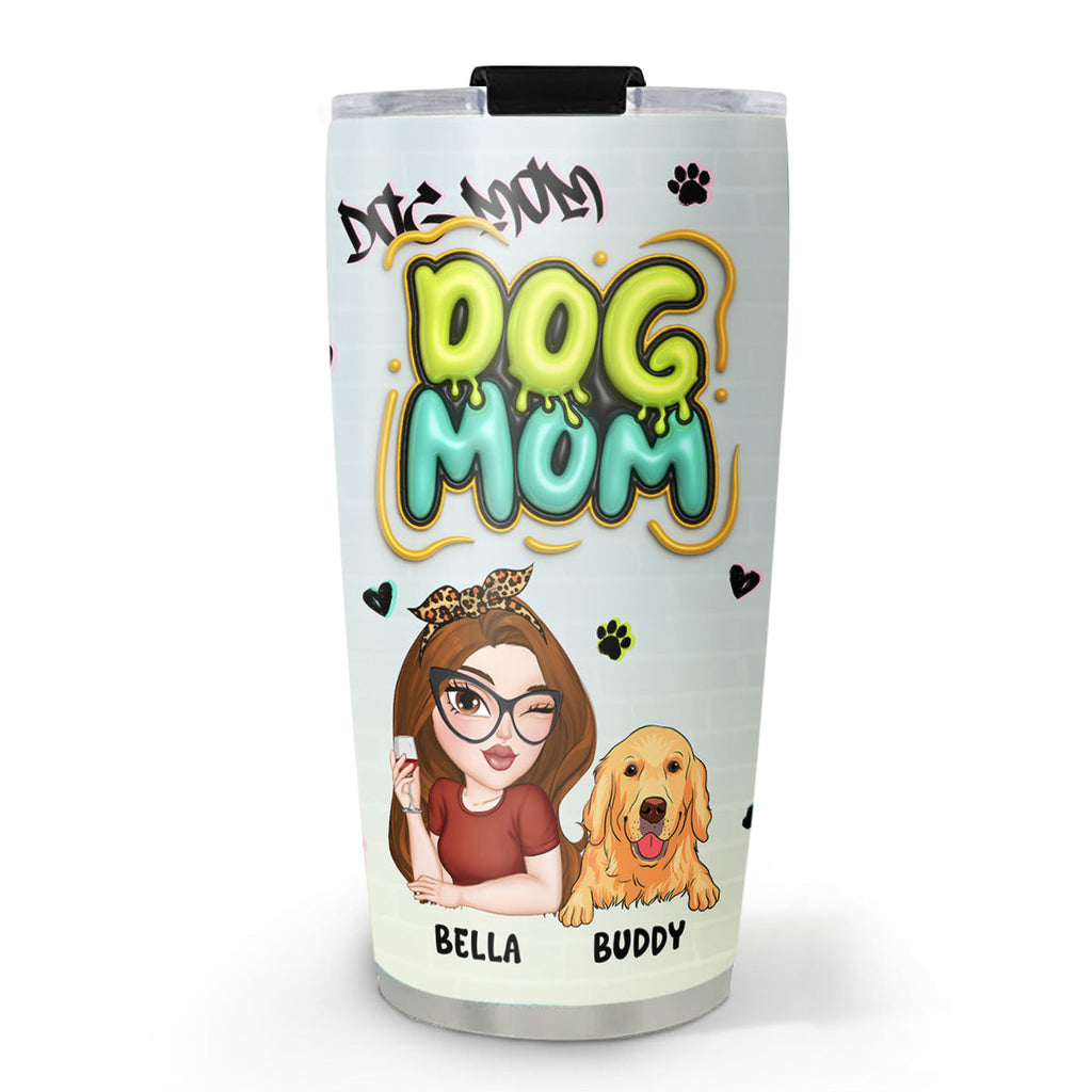 Custom Mother's day Birthday Gifts For Pet Mom, Pet Lovers • Colorful Dog Mom Slay - Personalized 3D Inflated Effect Tumbler