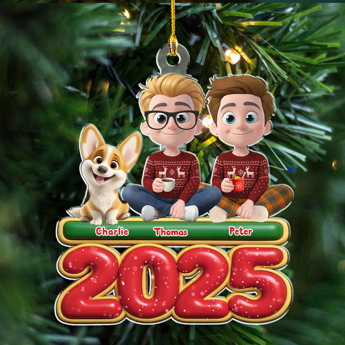 Custom Christmas Decor Home Birthday Gifts For Dog Lovers • We And Our Dog Version 2 - Personalized Acrylic Ornament