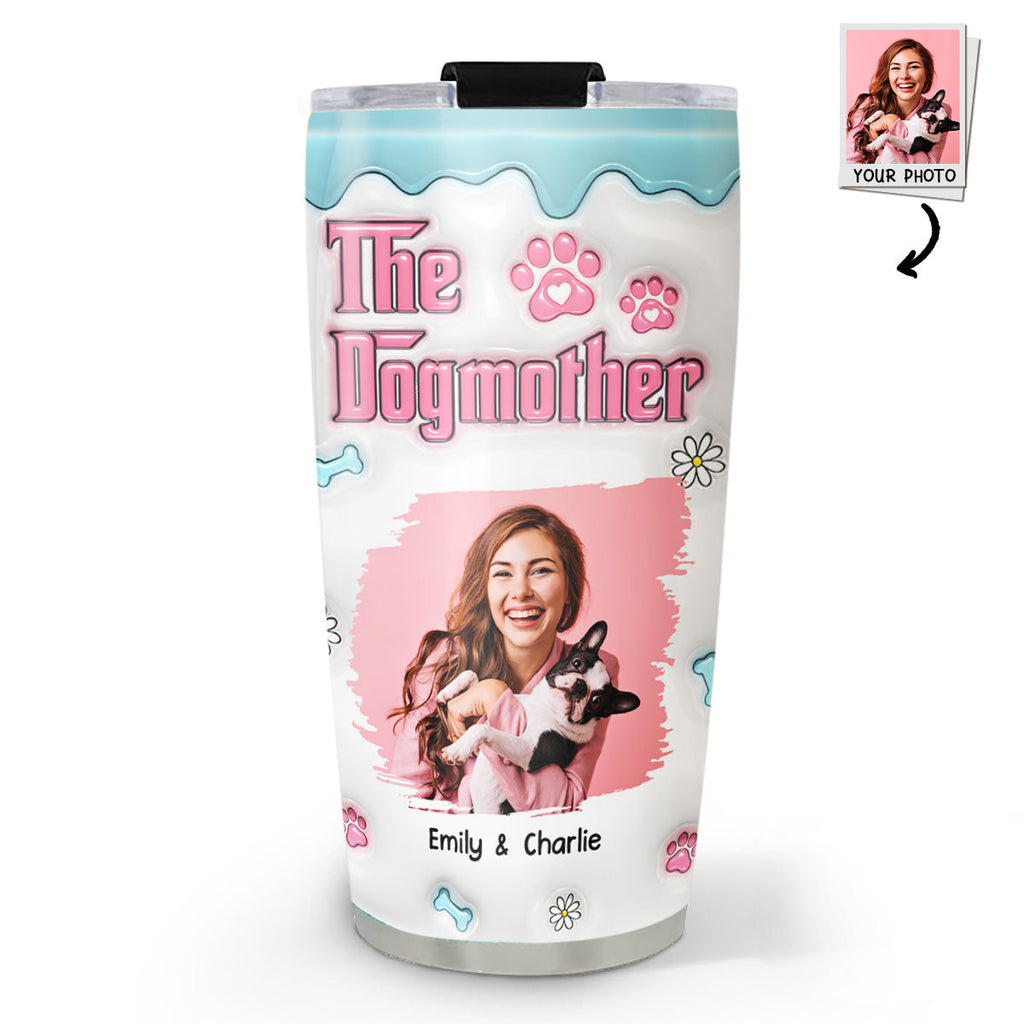 Custom Christmas Birthday Gifts For Dog Mom, Dog Lovers • Lovely Dog Mother Chibi - Personalized 3D Inflated Effect Tumbler