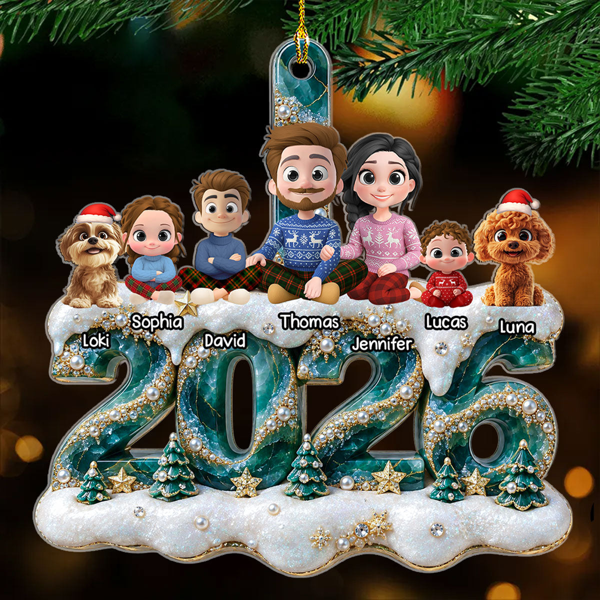Together For Christmas - Personalized 3D Effect Acrylic Ornament