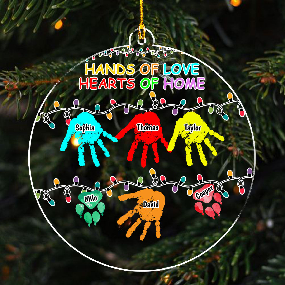 Hands Of Love - Personalized Acrylic Ornament