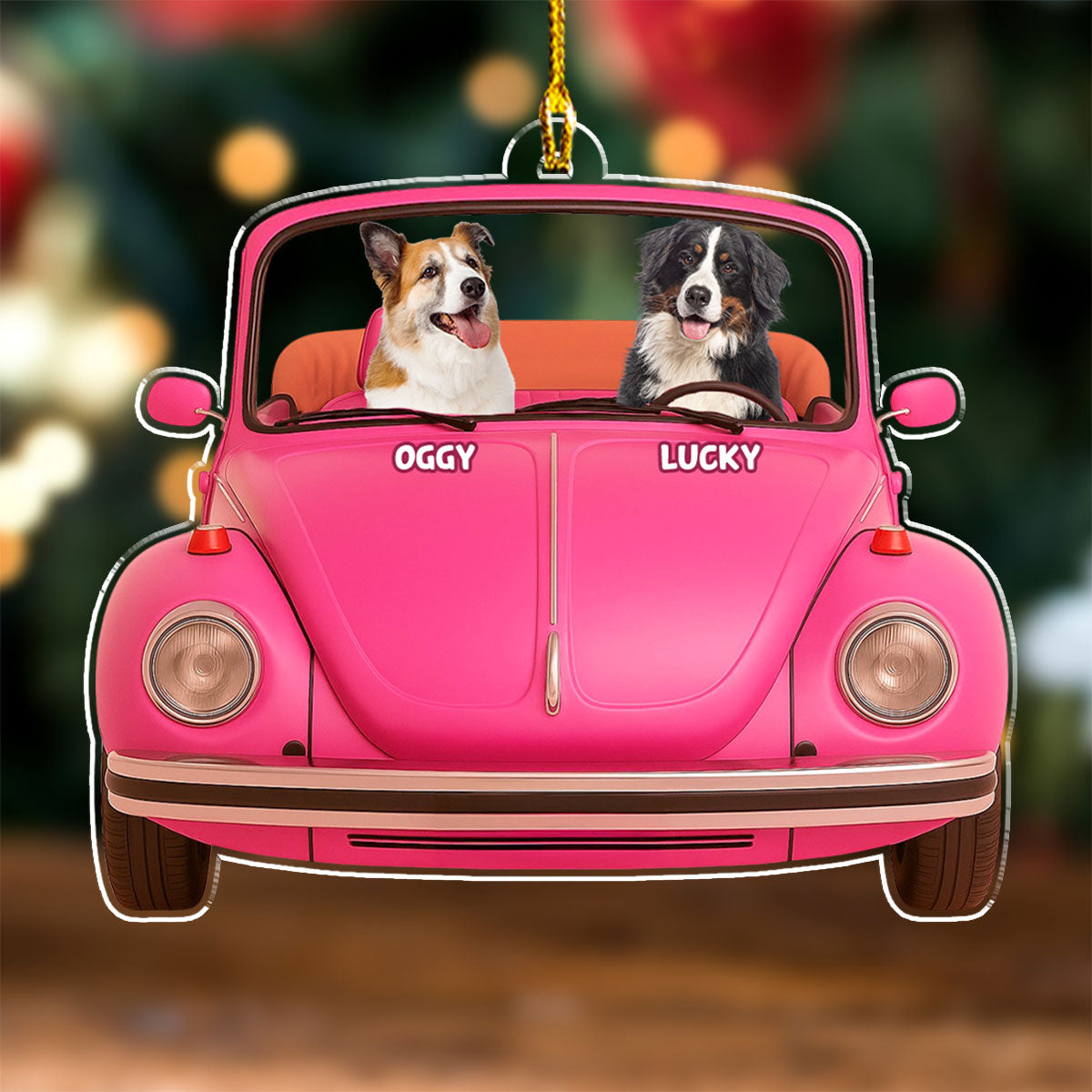 Cute Pet In Car Photo - Personalized Acrylic Ornament