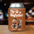 Cool Dog Father - Personalized Leather Can Cooler Holder