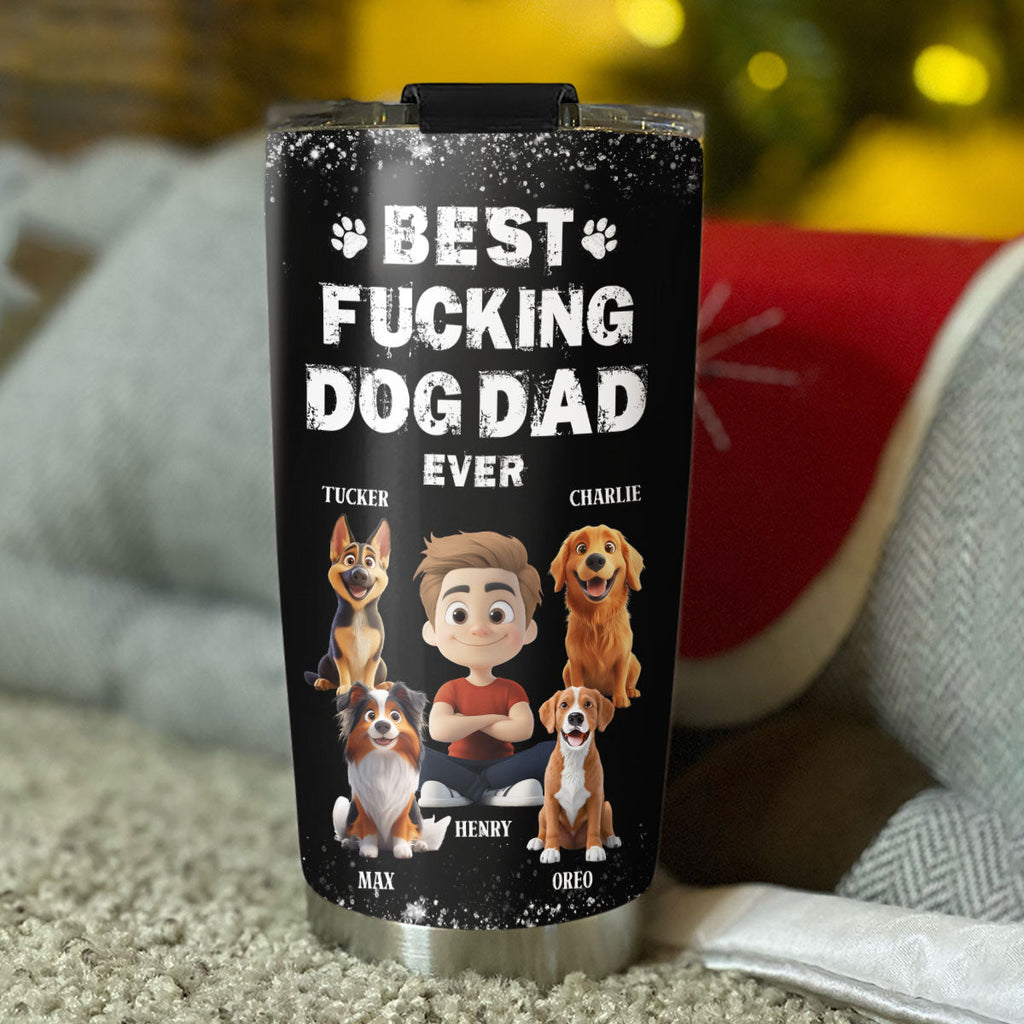 Custom Christmas Birthday Gifts For Dog Dad, Dog Lovers • This Is The Best Dad - Personalized Tumbler
